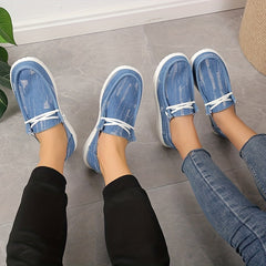 Women's Denim Canvas Slip On Loafers Casual Walking Sneakers