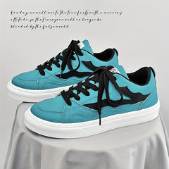 Men's Striped Platform Canvas Skate Shoes