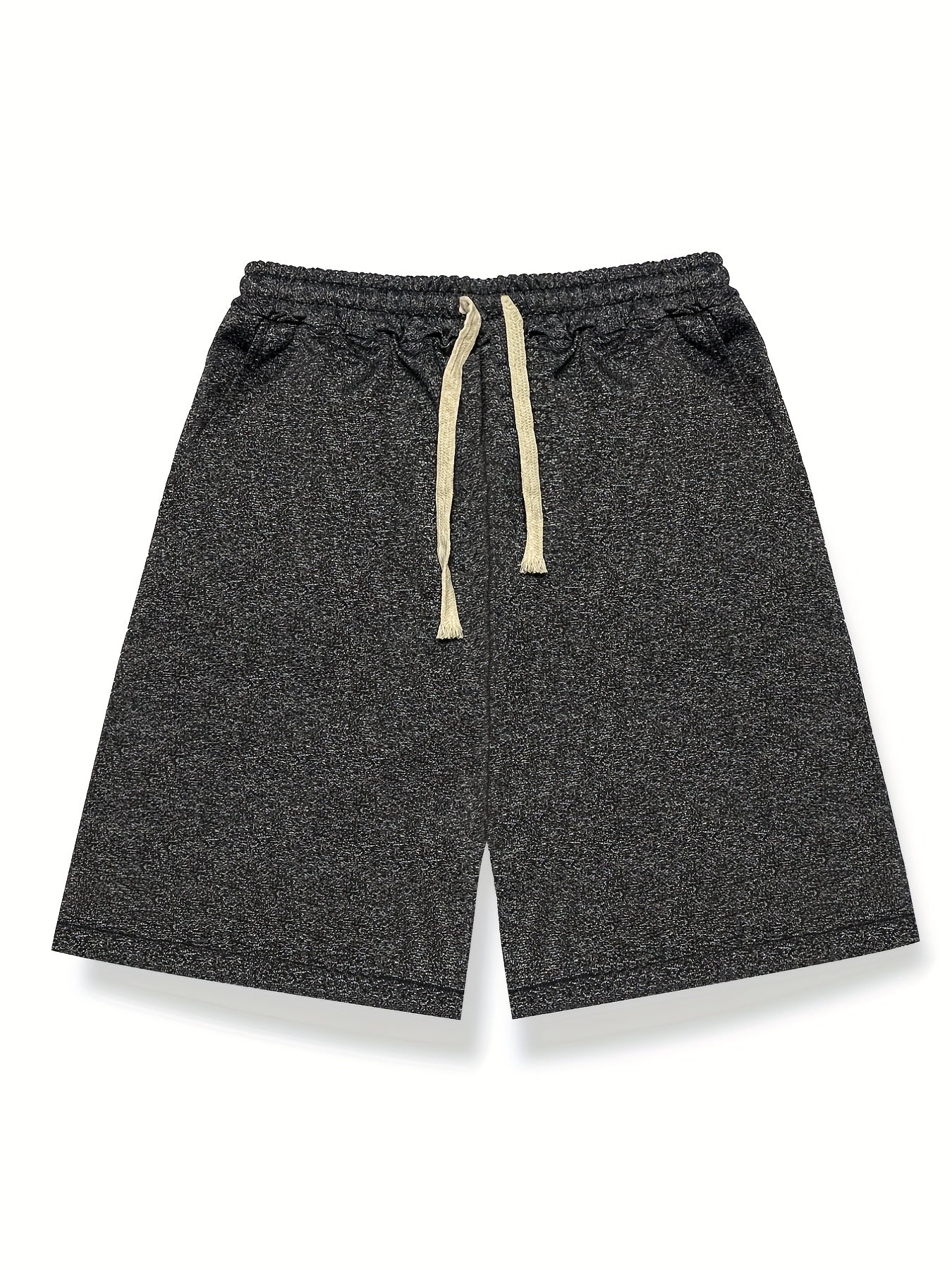 Solid Casual Stretch Graphic Drawstring Men's Shorts