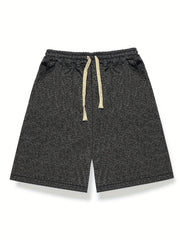 Solid Casual Stretch Graphic Drawstring Men's Shorts