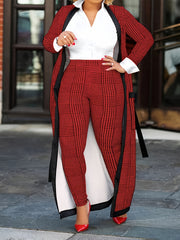 Houndstooth Cardigan & Skinny Pants Two Piece Set