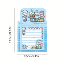 50 Sheets Cartoon Girl Sticky Notes for Decorating and Reminders