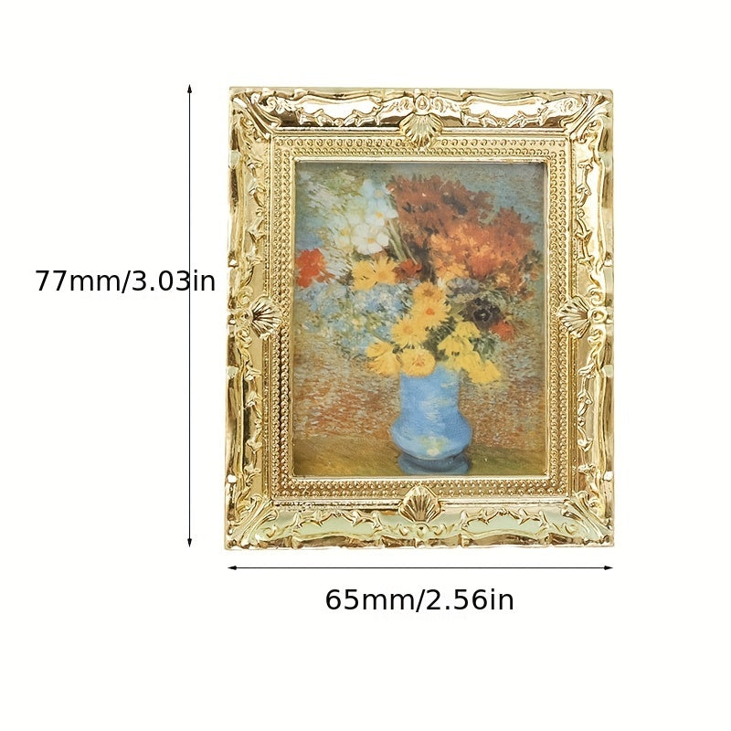 Mini Dollhouse Decoration Famous Painting Picture Frame Toy Ornaments