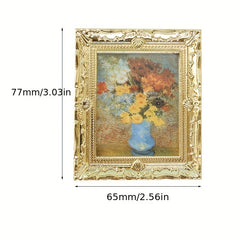 Mini Dollhouse Decoration Famous Painting Picture Frame Toy Ornaments