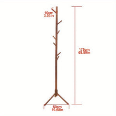 Wooden Coat Rack Floor standing Bedroom Vertical Coat Rack