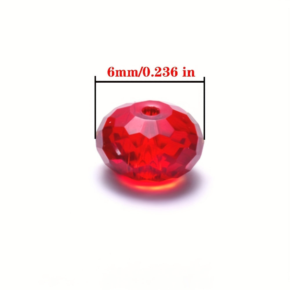 100pcs 6mm Crystal Glass Flat Beads for Jewelry Making