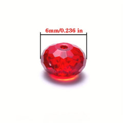 100pcs 6mm Crystal Glass Flat Beads for Jewelry Making