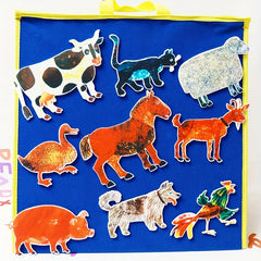 14pcs The Very Busy Spider Felt Toy Puppet Stickers Book Theater Props