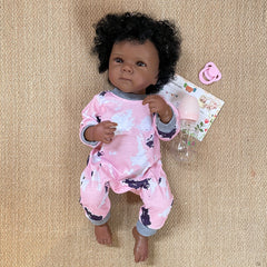 Realistic Dark Skin Bettie Reborn Doll, Rooted Hair, Soft Vinyl, Play & Display