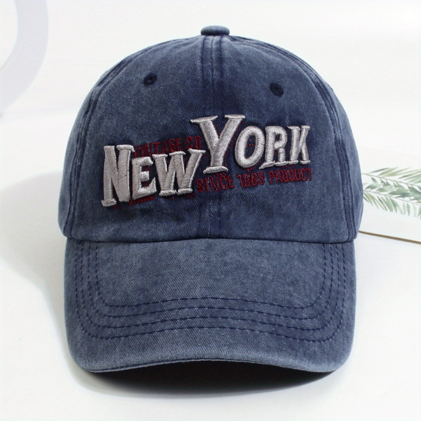 YORK Embroidery Baseball Cap Vintage Washed Distressed Cot...