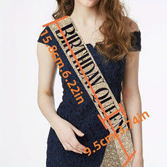 Bling Rhinestone Crystal Crown Tiara Happy Birthday Satin Sash Party Supplies