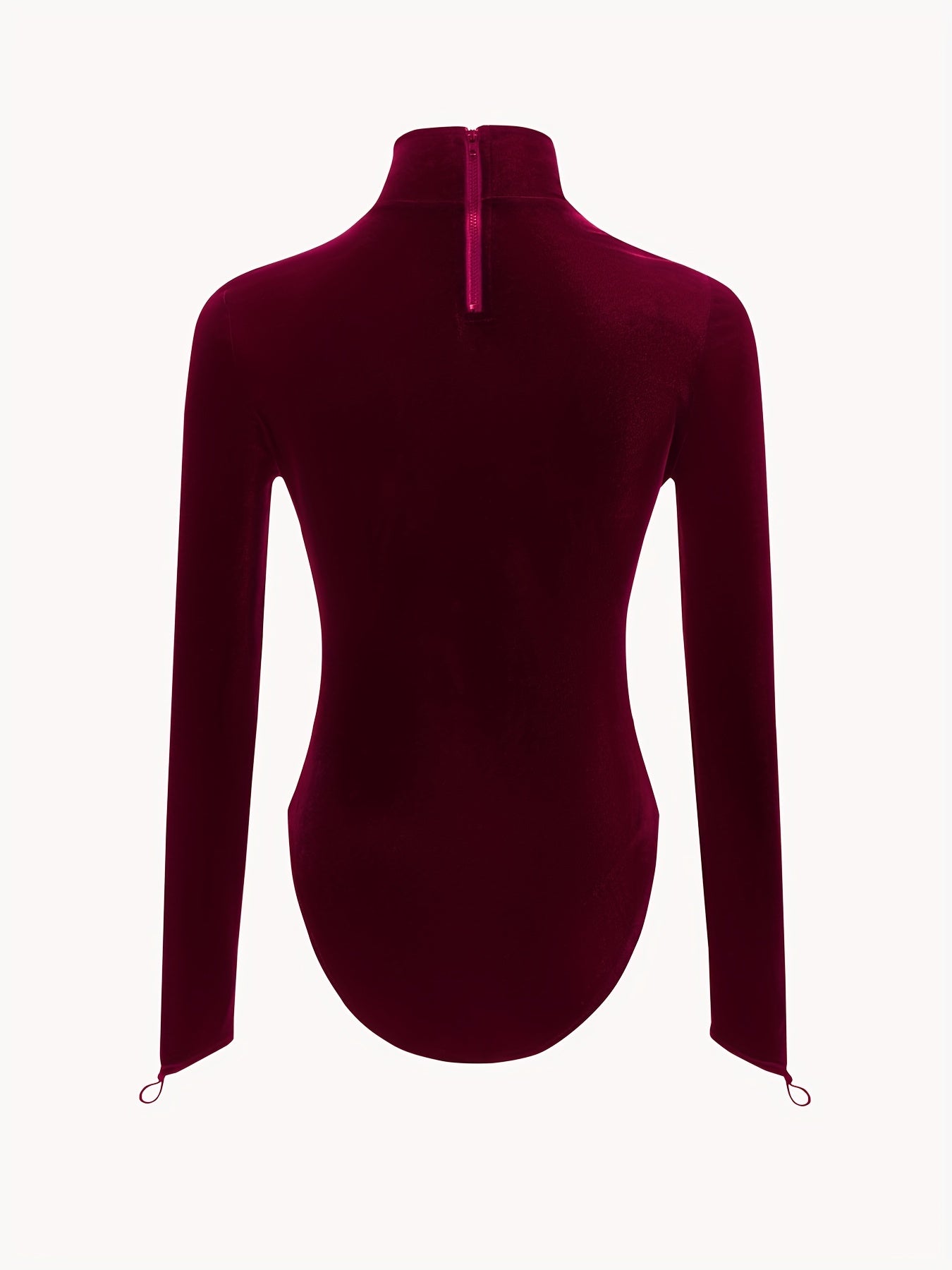 Gothic Cross Decor Mock Neck Bodysuit Long Sleeve One Piece Bodysuit