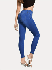 High Waist Skinny Jeans Slim Fit Ankle Length Denim Pants