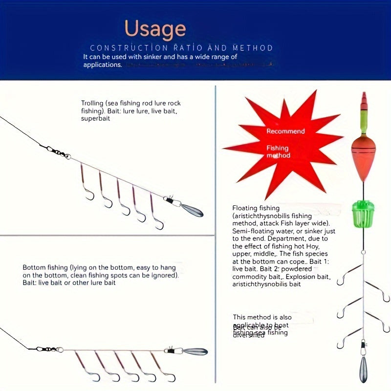 Anti-winding Fishing Line Sabiki Rig with Iseni Hook