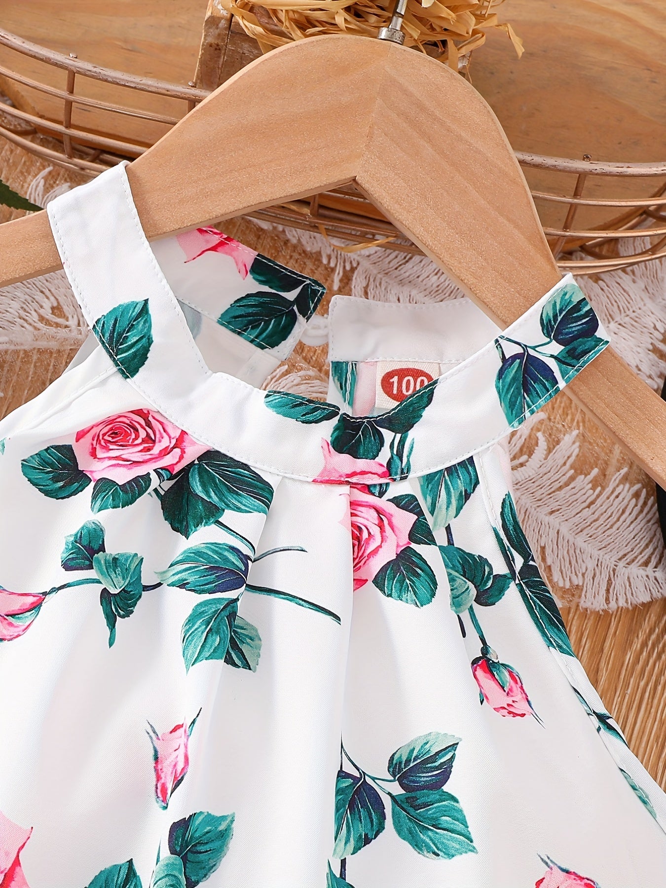 Toddler Girls Floral Halter Top & Shorts Set Summer Clothes