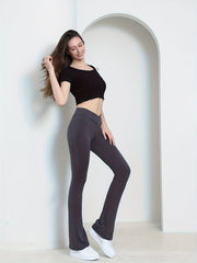 High Waist V Crossed Flared Yoga Pants Women's Activewear