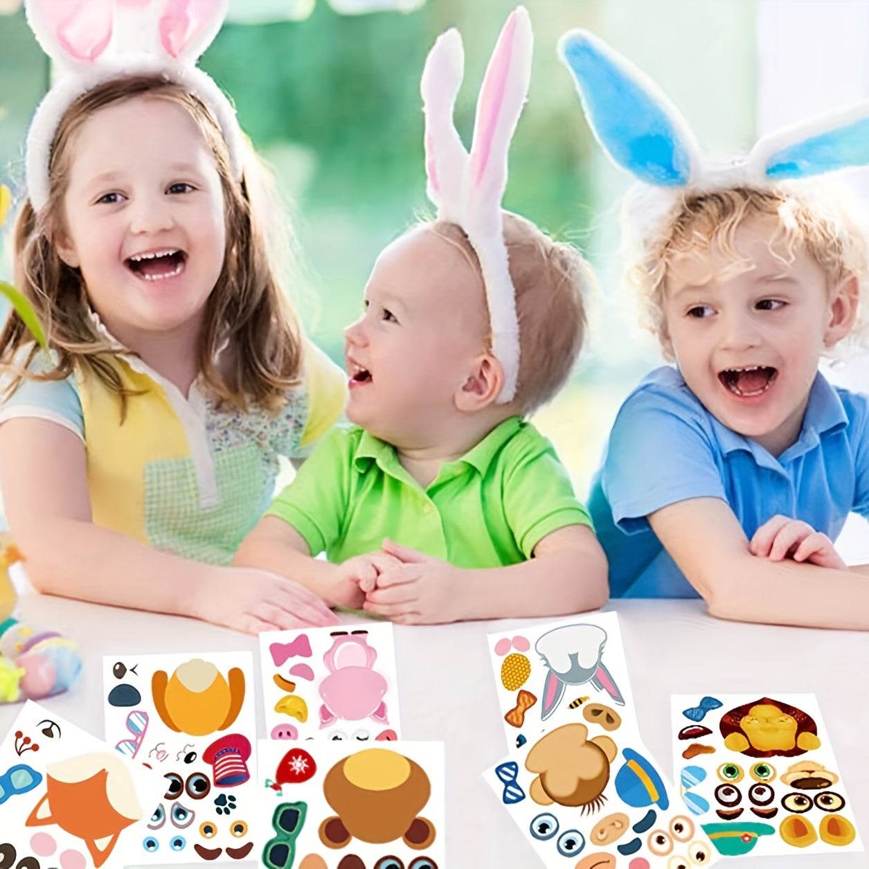 36 Sheets DIY Puzzle Stickers Animals Faces Jigsaw Educational Toys Kids