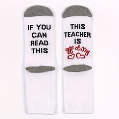 Funny Novelty Teacher Work Crew Socks Cotton Breathable Floor Socks
