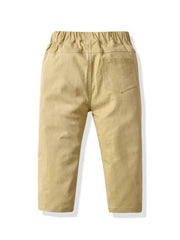 Kids Solid Elastic Waist Casual Pants