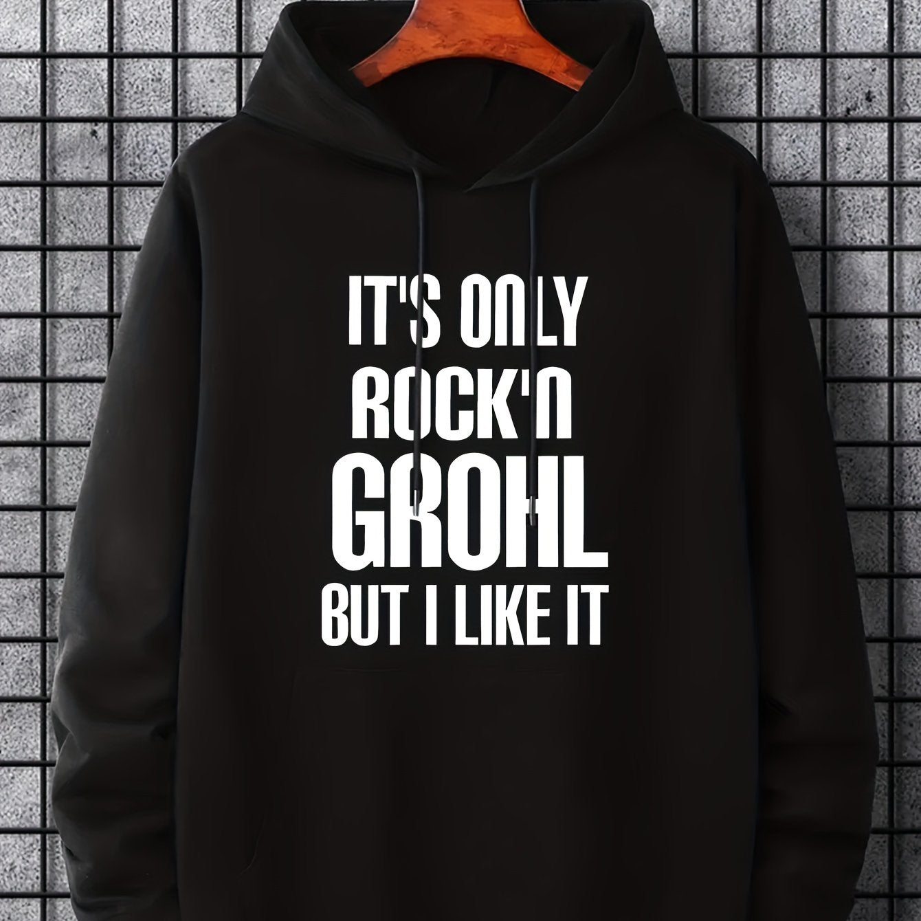 Men's Letter Print Hoodie Casual Hooded Sweatshirt