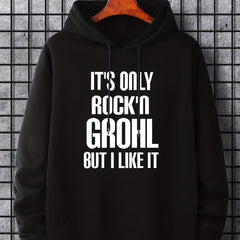 Men's Letter Print Hoodie Casual Hooded Sweatshirt