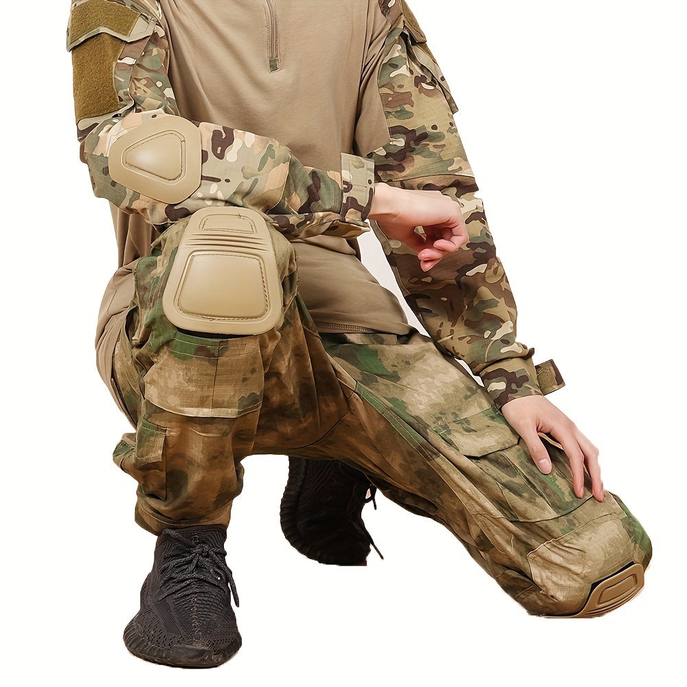 4pcs Thick Knee & Elbow Pad Set - Advanced Combat Pants & Shirts - 45-80kg