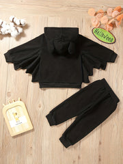 Toddler Boy's Halloween Style 2pcs Zip Up Hoodie & Sweatpants Set
