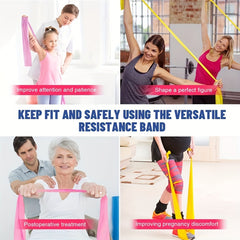 Yoga Resistance Exercise Bands Pilates Stretching Tension Band