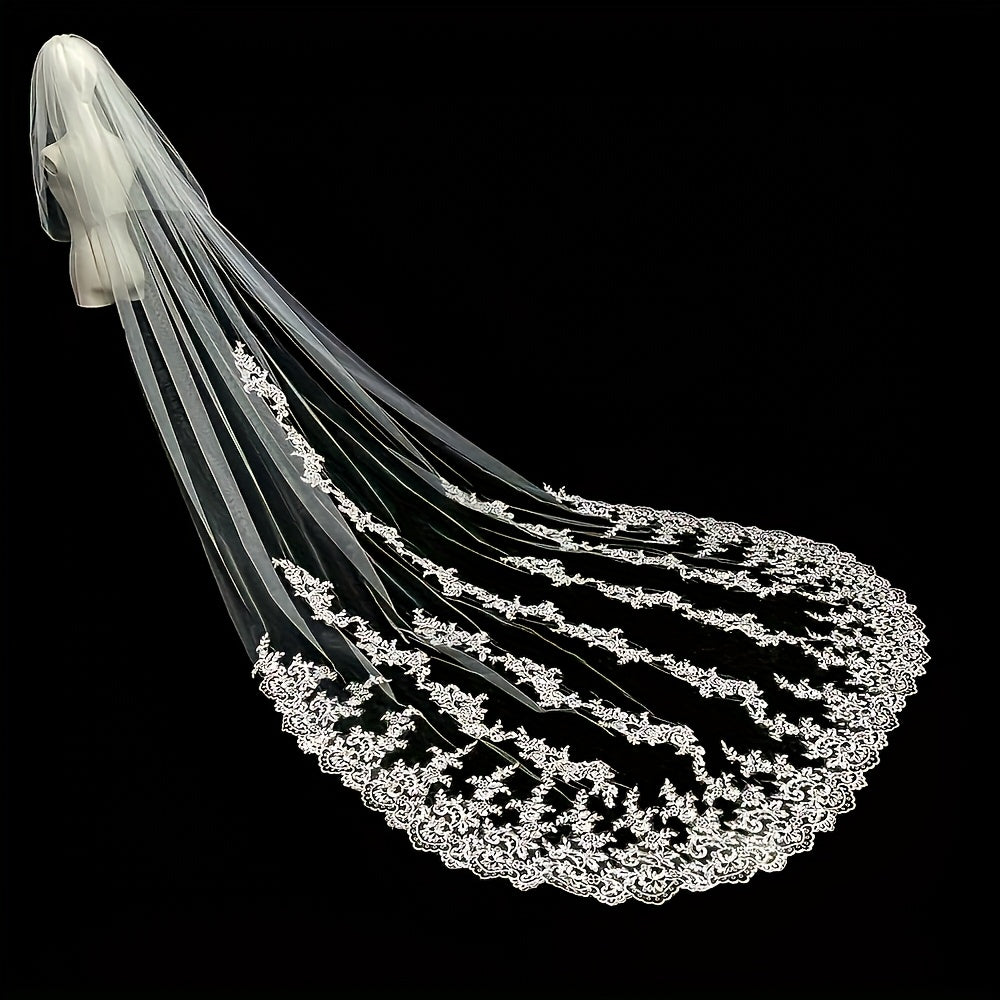 Cathedral Length Lace Bridal Wedding Veil