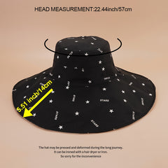 Sunscreen Bucket Hat Reversible UV Protection Fisherman Cap Star Print
