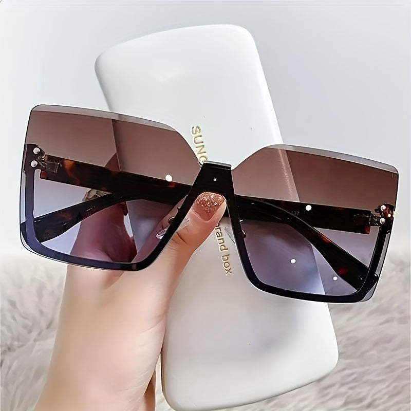 Oversized Rimless Sunglasses Gradient Glasses UV400