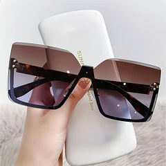 Oversized Rimless Sunglasses Gradient Glasses UV400