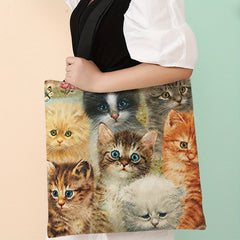 Cat Print Tote Bag Large Travel Beach Shoulder Bag
