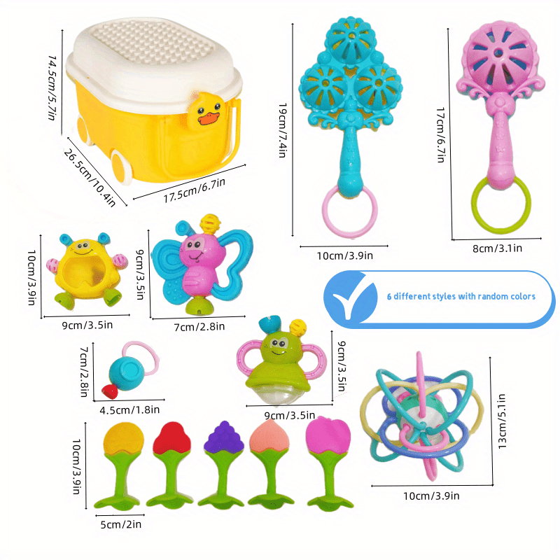 Baby Teething Toys Hand Rattles Teether Boys Girls Grasping Training