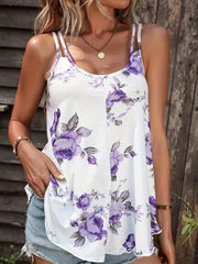 Floral Print Scoop Neck Cami Top