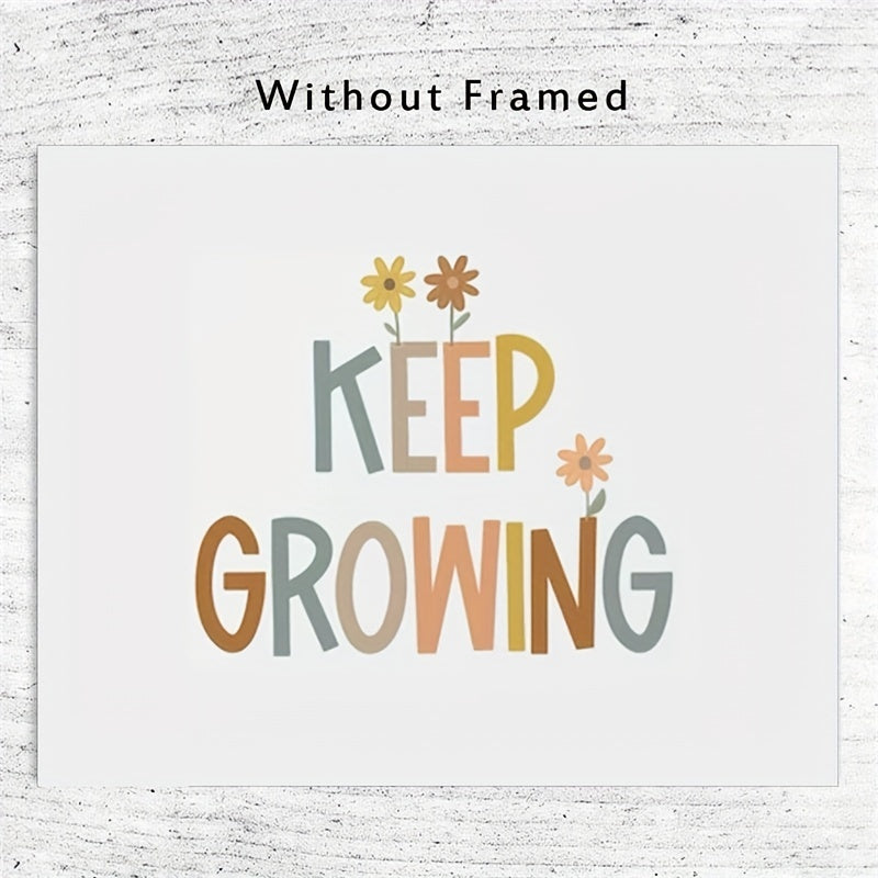 Boho Classroom Poster - Keep Growing Plant Decor 8x10in UNFRAMED