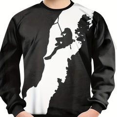 Boys Climbing 3D Print Sweatshirt Long Sleeve Pullover Top