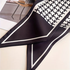 Geometric Print Silk Necktie & Hair Band Set