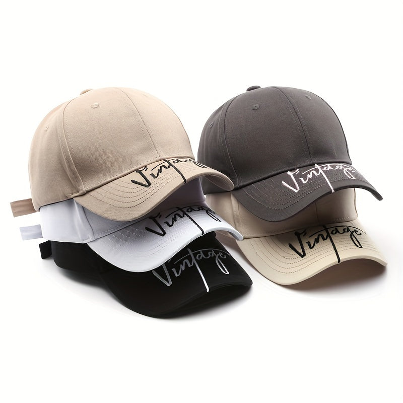 Embroidered Retro Letter Peaked Cap Sunscreen Baseball Cap