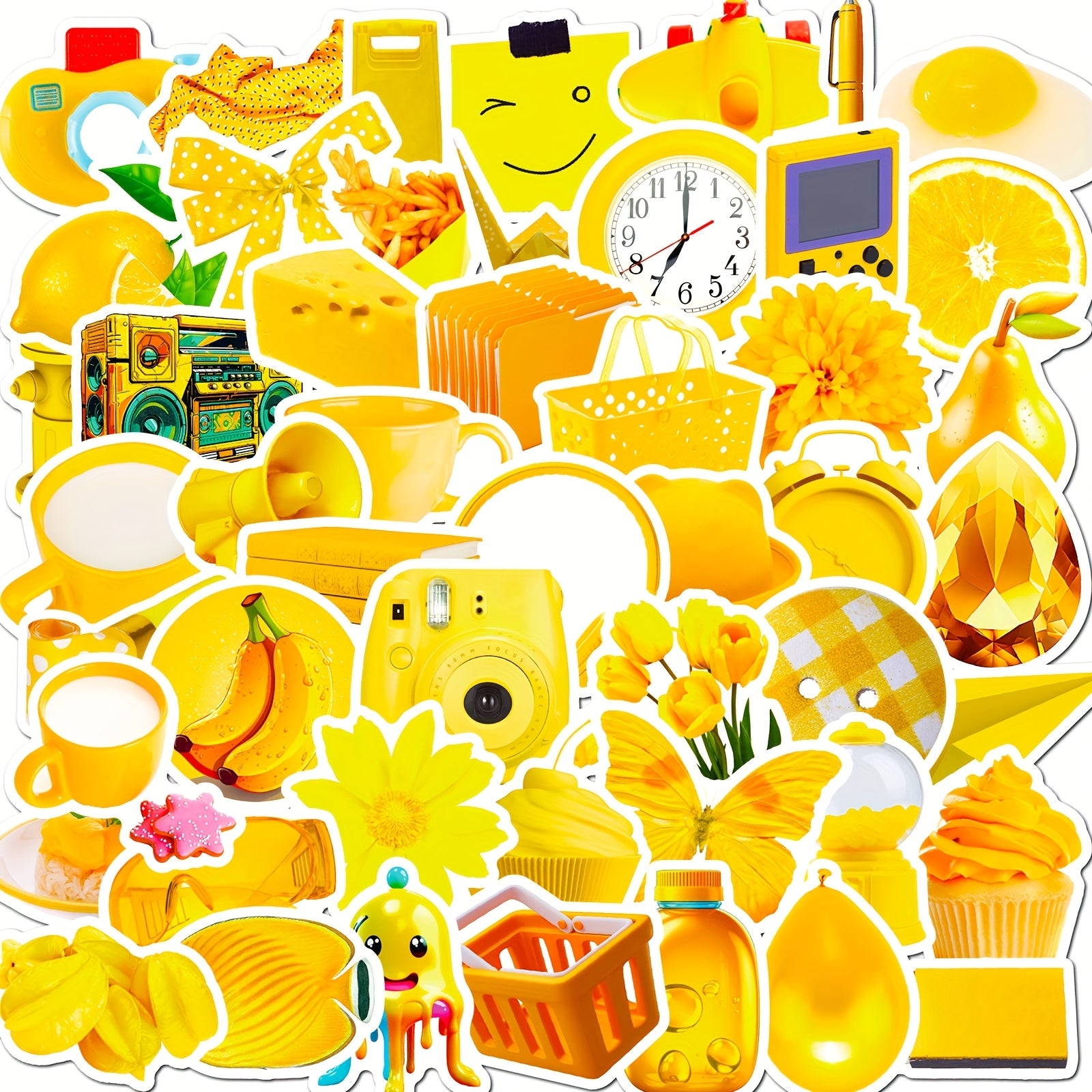 50pcs Cream Yellow VSCO Girl Stickers for Water Bottles Phones Laptops Notebooks
