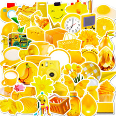 50pcs Cream Yellow VSCO Girl Stickers for Water Bottles Phones Laptops Notebooks