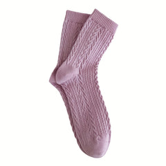 Textured Twist Mid Tube Socks Women's Stockings