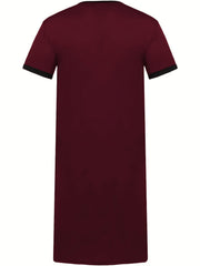 Men's Long Nightgown Thin T-shirt Loose Loungewear Pajamas Arab Robe