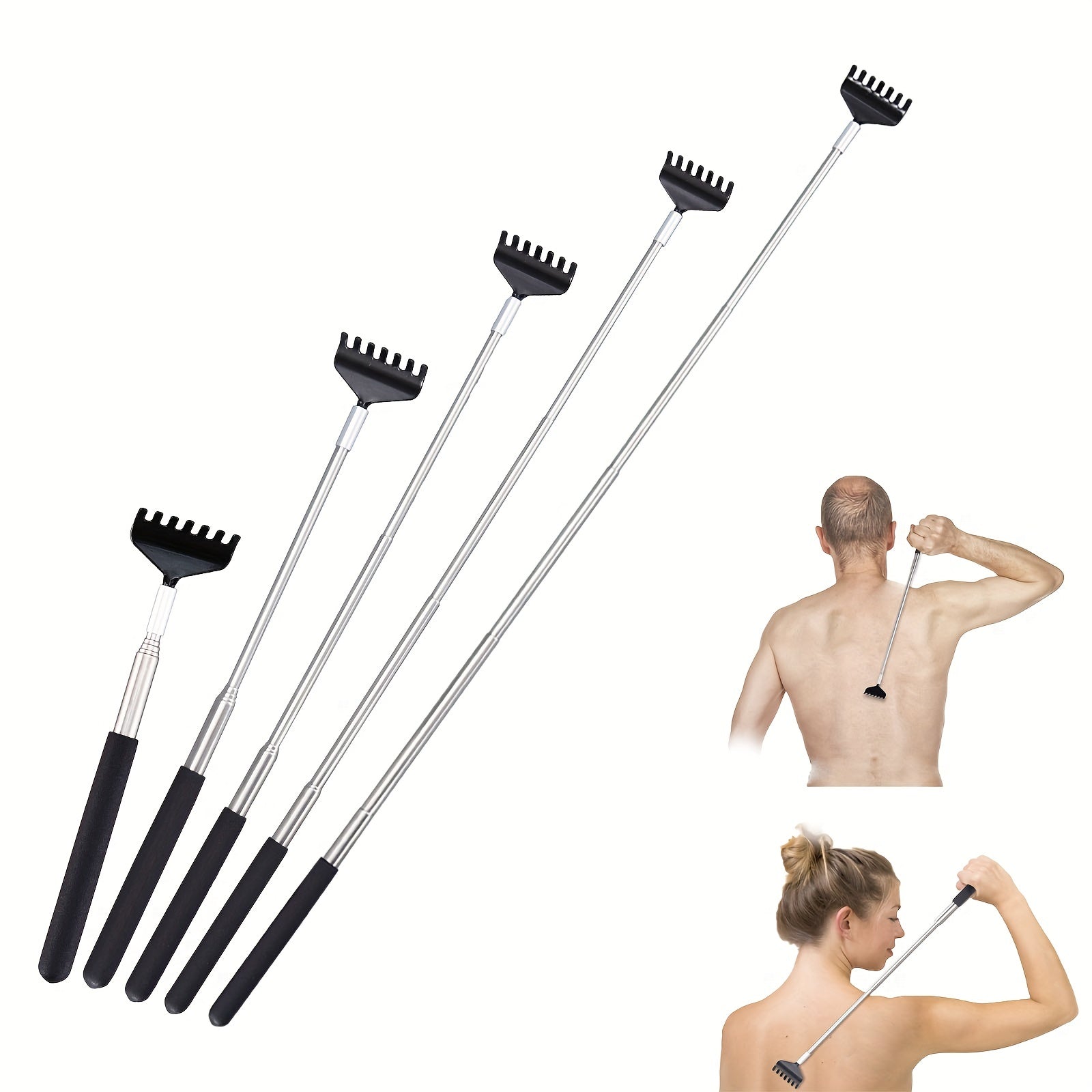 2pcs Back Scraper Retractable Steel Jaws With Gift Packaging