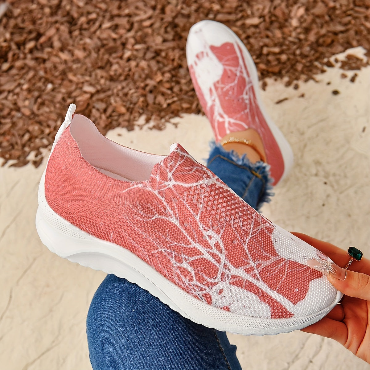 Christmas Women's Reindeer Pattern Soft Sole Sports Shoes
