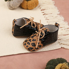 Leopard Print Lace Up Sneakers for Baby Girls