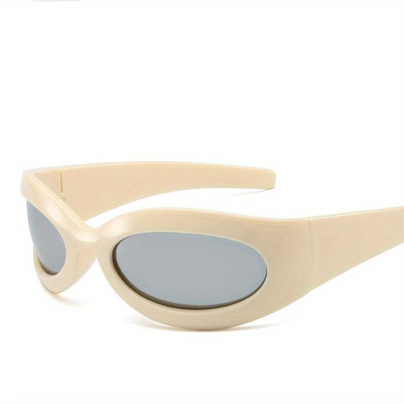 Y2K Wrap Around Sunglasses Unisex Cyberpunk Mirror Lens Glasses