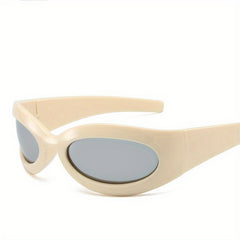 Y2K Wrap Around Sunglasses Unisex Cyberpunk Mirror Lens Glasses