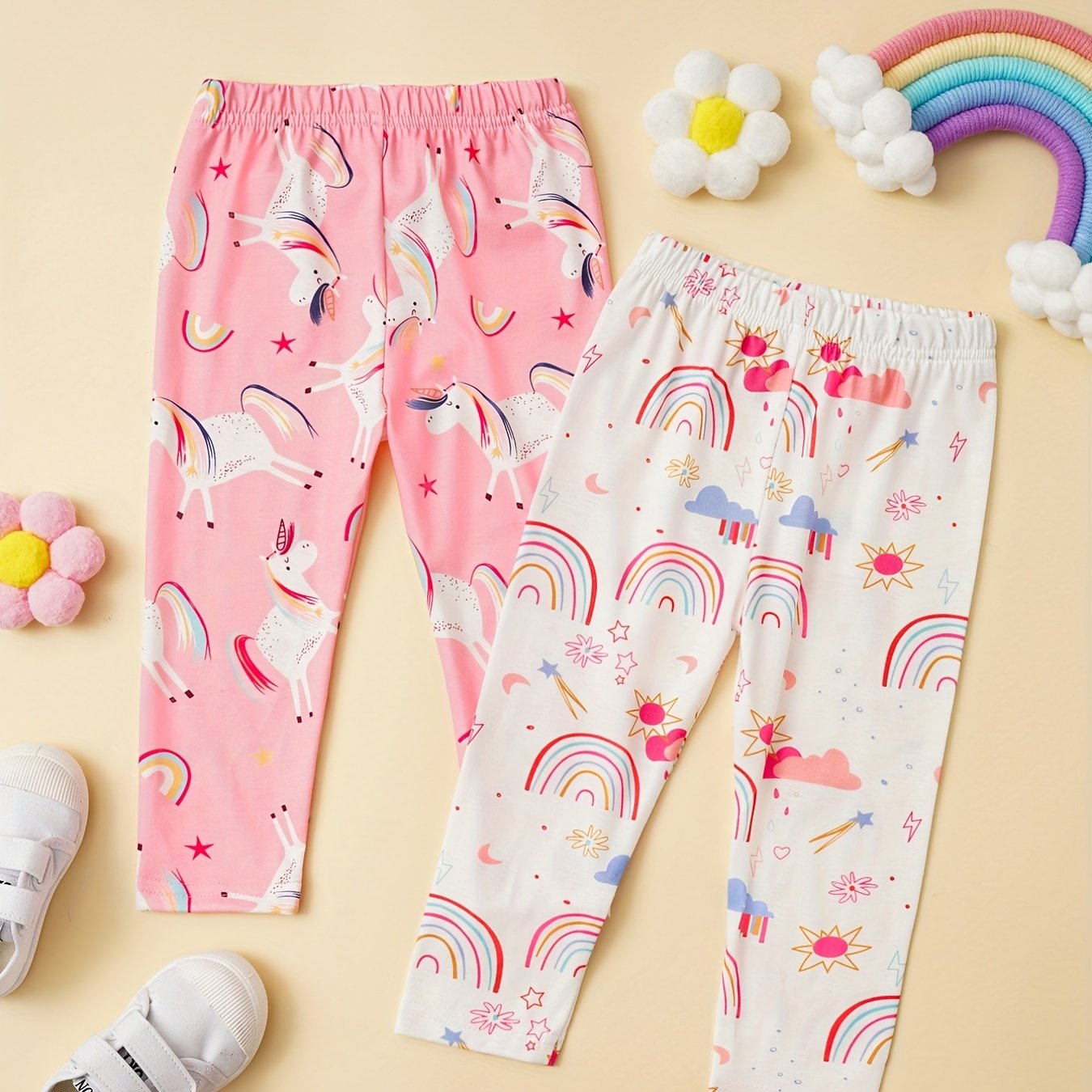 Adorable Rainbow Leggings for Your Little Princess