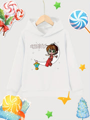 Moon Print Girls Hoodie Long Sleeve Sweatshirt